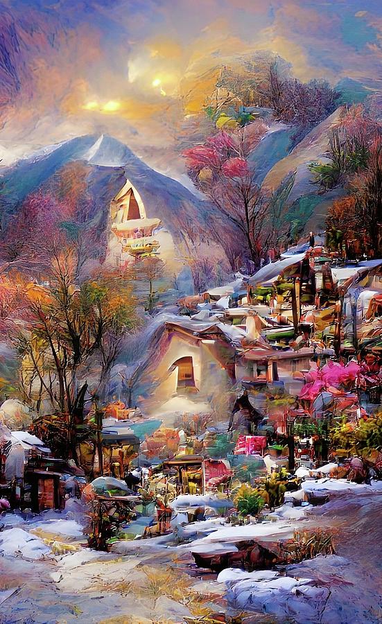 Holiday Village  Digital Art by Vixenfly Forbes