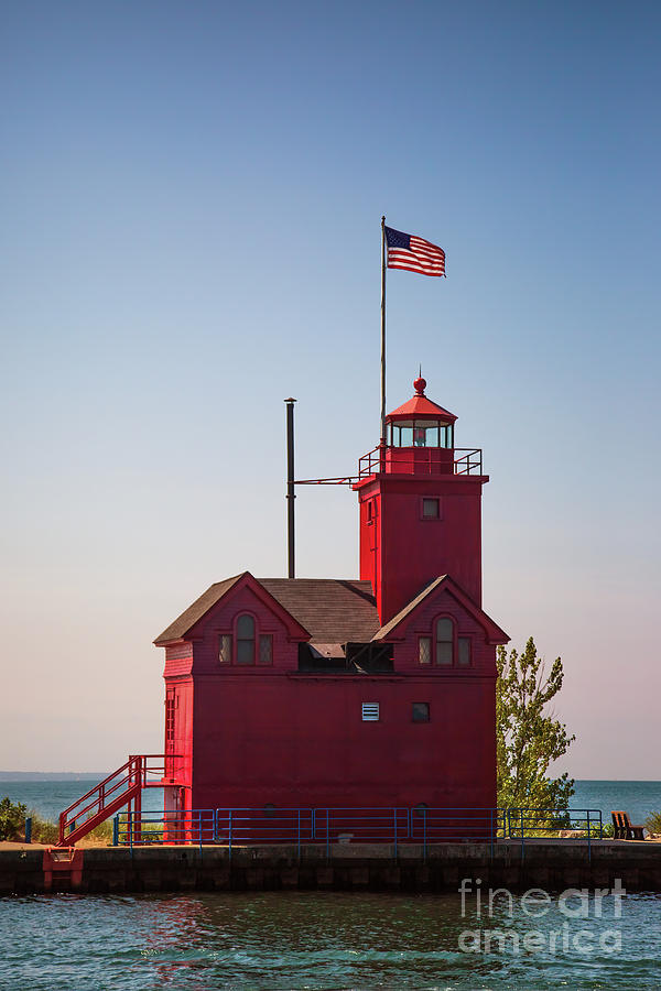 Architecture Photograph - Holland Harbor Light - Big Red by Scott Pellegrin