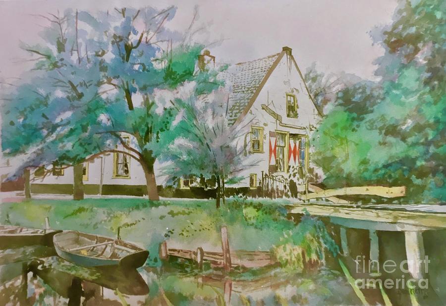 Holland Tranquil Canal  Painting by Glen Neff