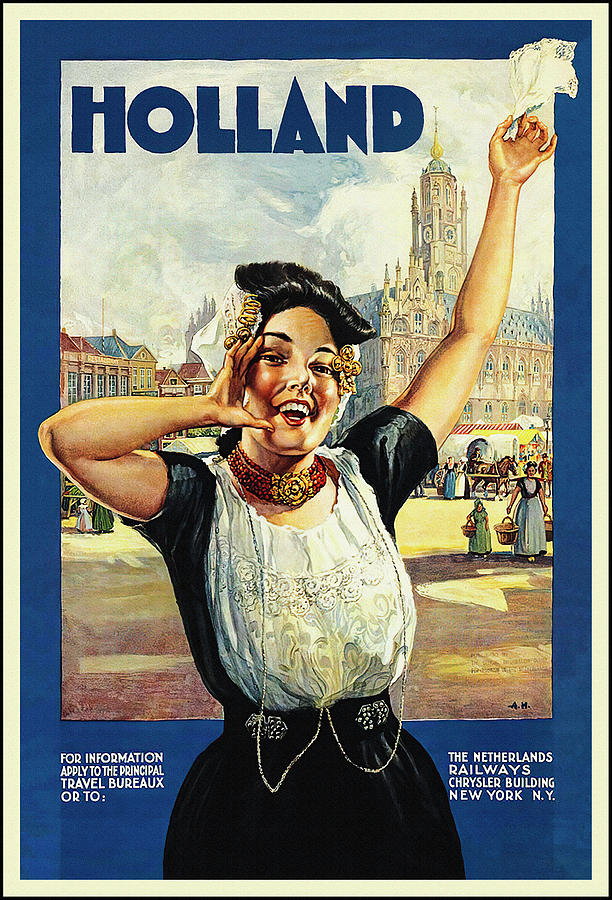 Vintage Photograph - Holland Vintage Retro Travel Poster  by Carol Japp