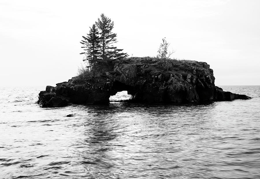 Hollow Rock Minnesota Black And White Photograph by Dan Sproul