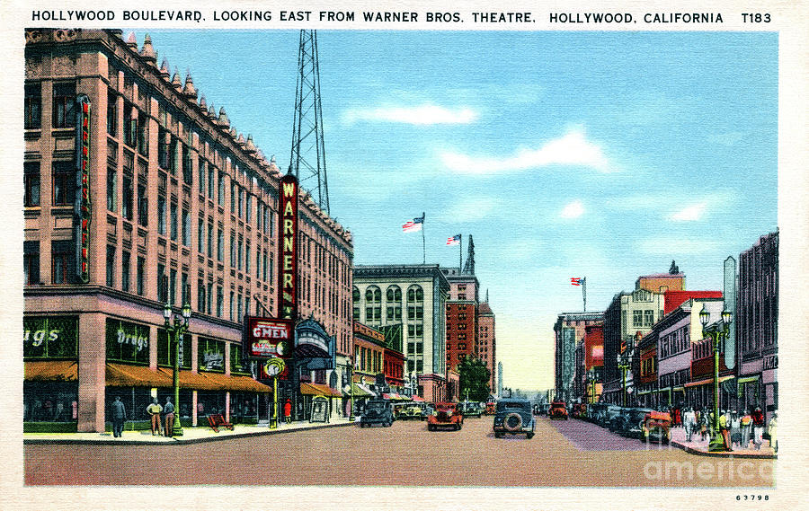 Hollywood Blvd 1935 Photograph by Sad Hill - Bizarre Los Angeles Archive
