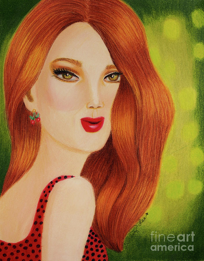 Hollywood Girl Red Painting by Dorothy Lee
