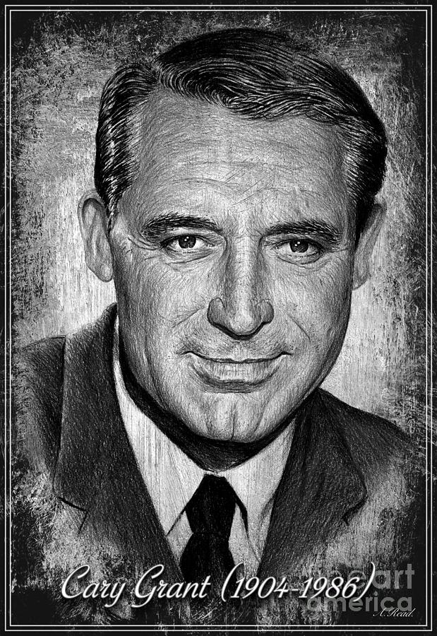 Hollywood greats Cary Grant Drawing by Andrew Read