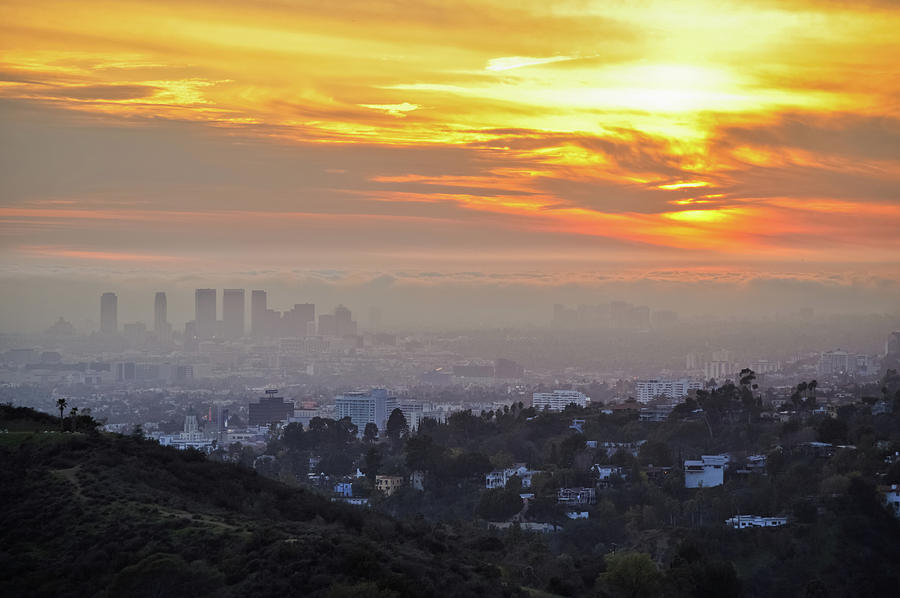 Hollywood Hills Sunset Landscape Photograph by Kyle Hanson