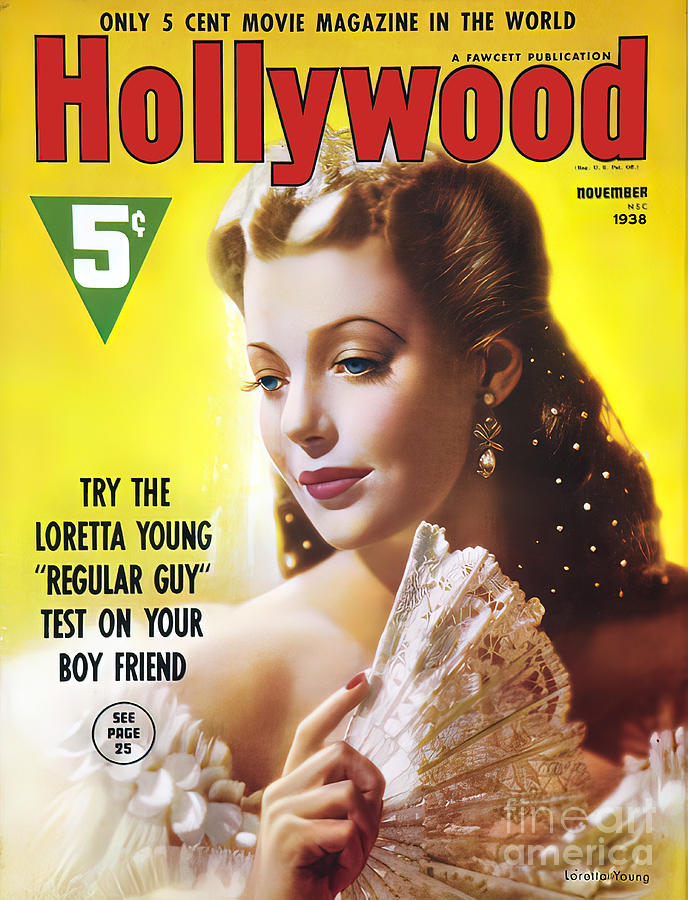 Hollywood Magazine 1938 Cover Loretta Young Photograph by Carlos Diaz