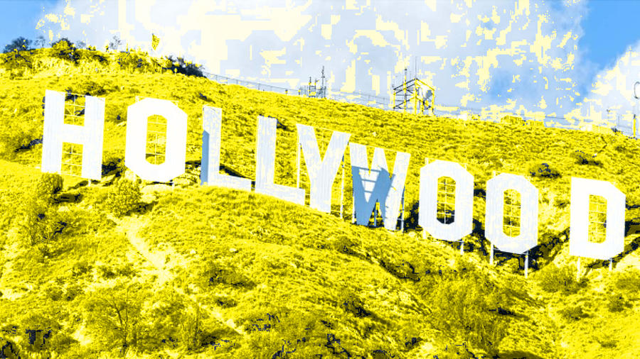 Hollywood Sign On Yellow Painting By Hollywood Landscape Paintings 