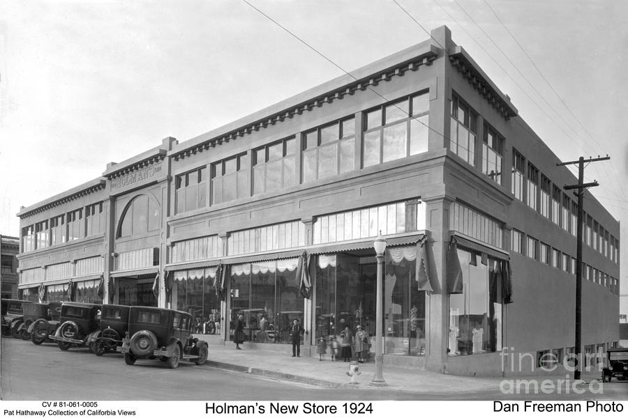Pacific Grove Photograph - Holmans New Store on Lighthouse Ave., Pacific Grove, CA 1924 by Monterey County Historical Society