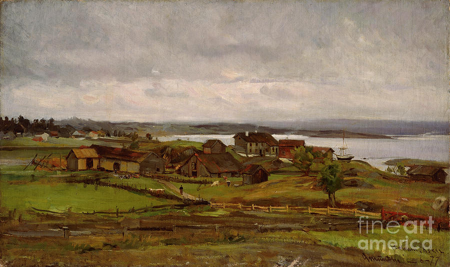 Nature Painting - Holmen, Asker, 1877 by O Vaering by Gerhard Munthe