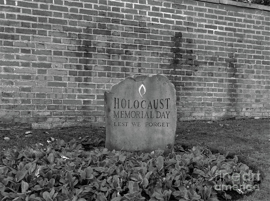Holocaust headstone in Monochrome Photograph by Pics By Tony