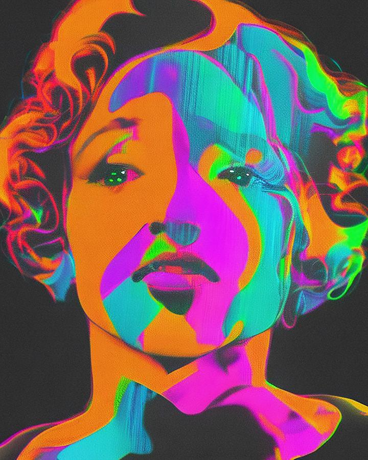 Hologram Of Marlene Dietrich Floating In Space A Vibrant Digital ...
