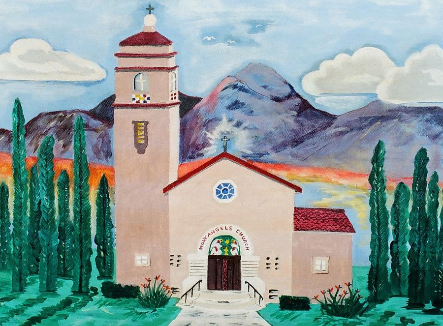 Holy Angeles Church Painting by Burma Brown