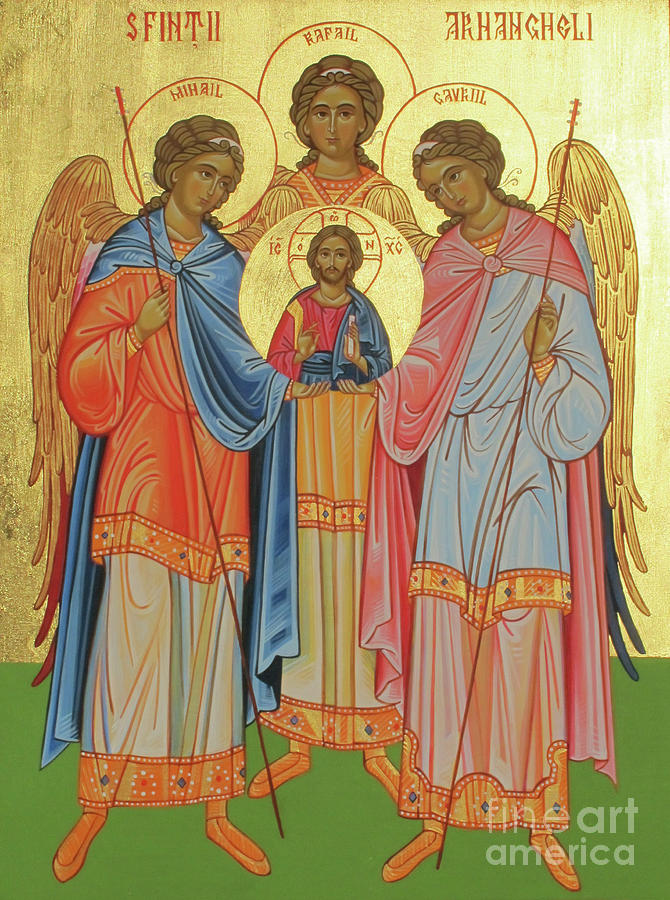 Holy Archangels Michael, Gabriel and Raphael Painting by Andreea Bagiu ...