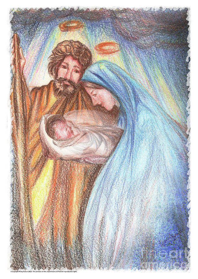 Holy Family - Catholic Art Painting by Remy Francis
