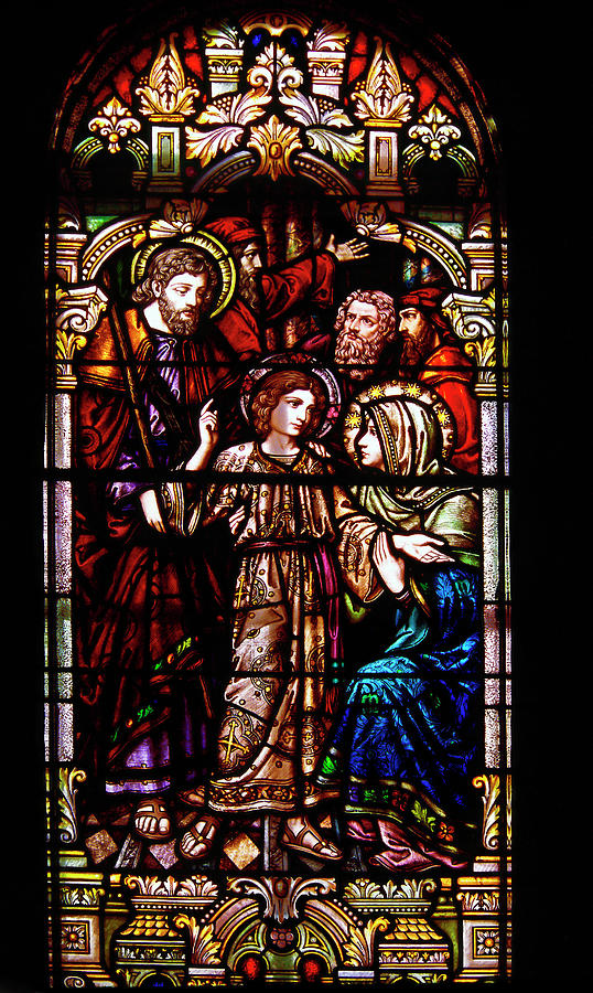 Holy Family Stained Glass Photograph by Sally Weigand