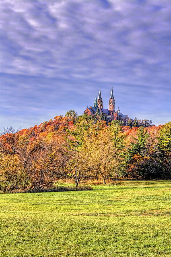 Holy Hill Basilica In The Fall Sunshine Photograph by Dale Kauzlaric