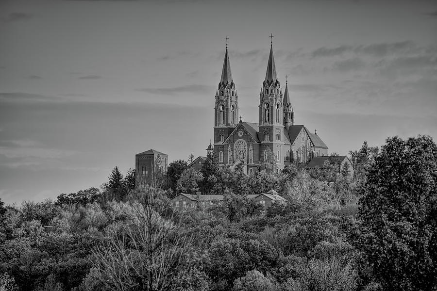 Holy Hill Sunrise BW Photograph by Dale Kauzlaric