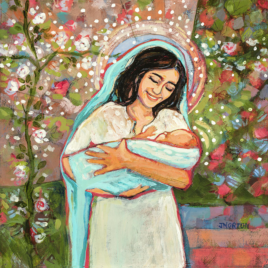 Kingdom Of Heaven Painting - Holy Mary Mother of God by Jen Norton