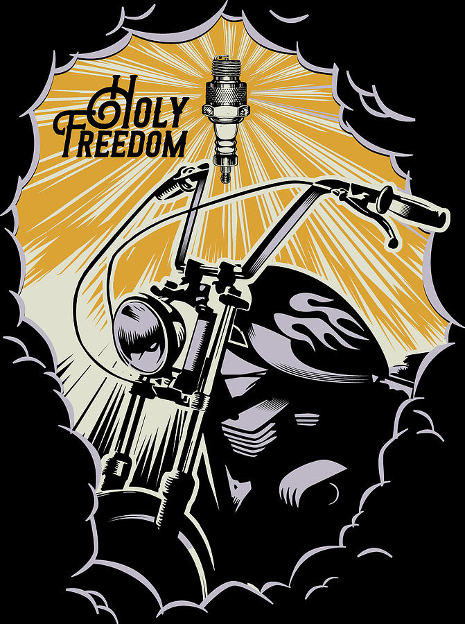 Holy Motorcycle Freedom Digital Art by Long Shot