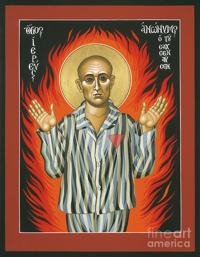 Iconography Painting - Holy Priest Anonymous One of Sachsenhausen 013 by William Hart McNichols