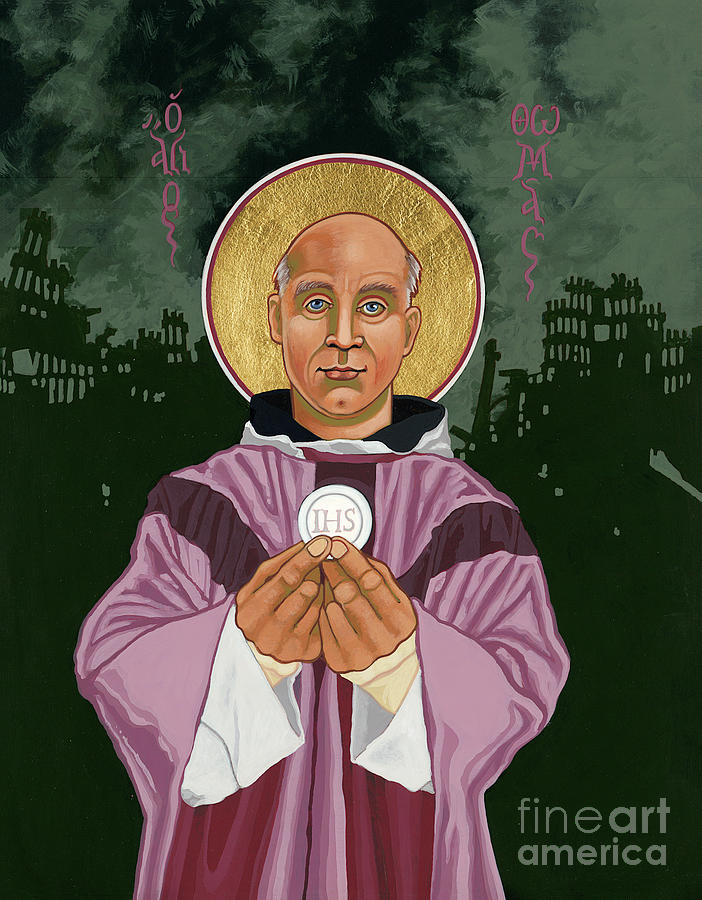 Holy Prophet Thomas Merton - Gaudete Christus est natus  Painting by William Hart McNichols
