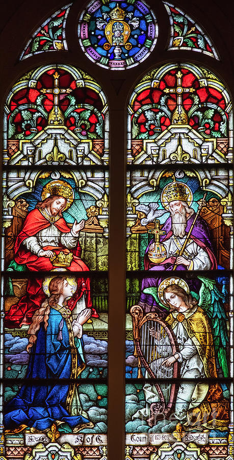 Holy Trinity Stained Glass Window Photograph by Bonnie Barry