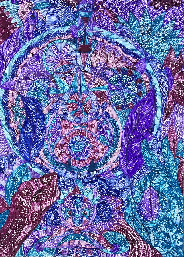 Rose Painting - Holy Universes Judgement by Tejsweena Krishan
