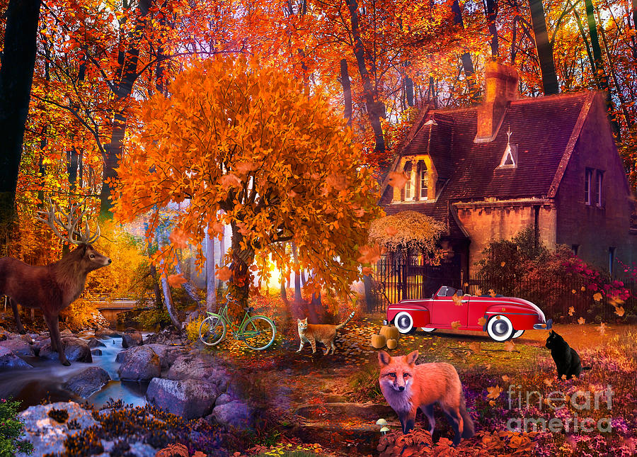 Hom For The Holidays With Car Digital Art by MGL Meiklejohn Graphics Licensing
