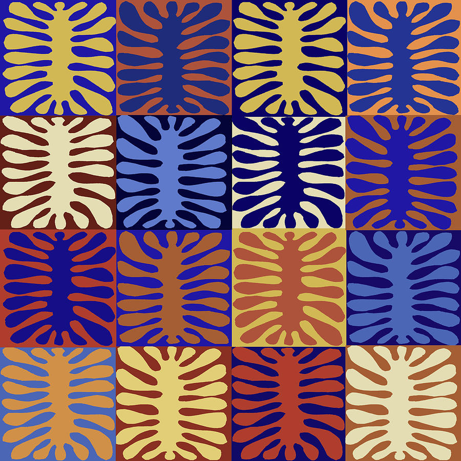 Homage to Matisse - Blue Yellow Digital Art by Vagabond Folk Art - Virginia Vivier