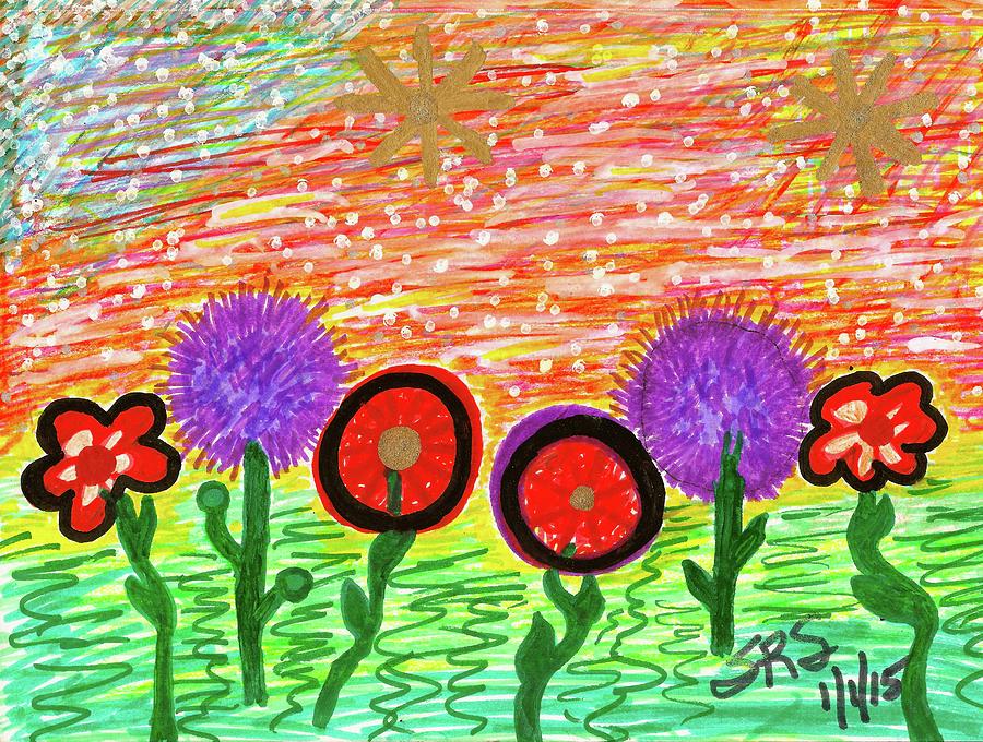 Homage To the Muses 11/Springtime Splendor Drawing by Susan Schanerman