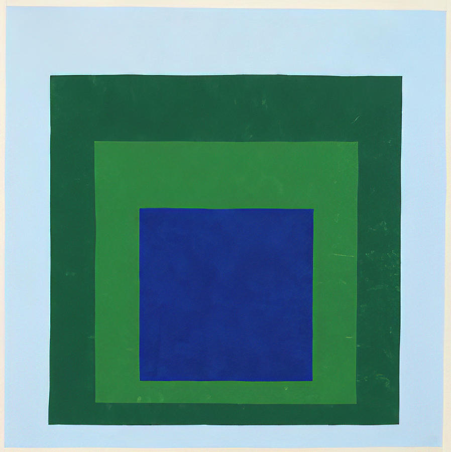 homage to the square blue green 1950 - Josef Albers Painting by Josef ...