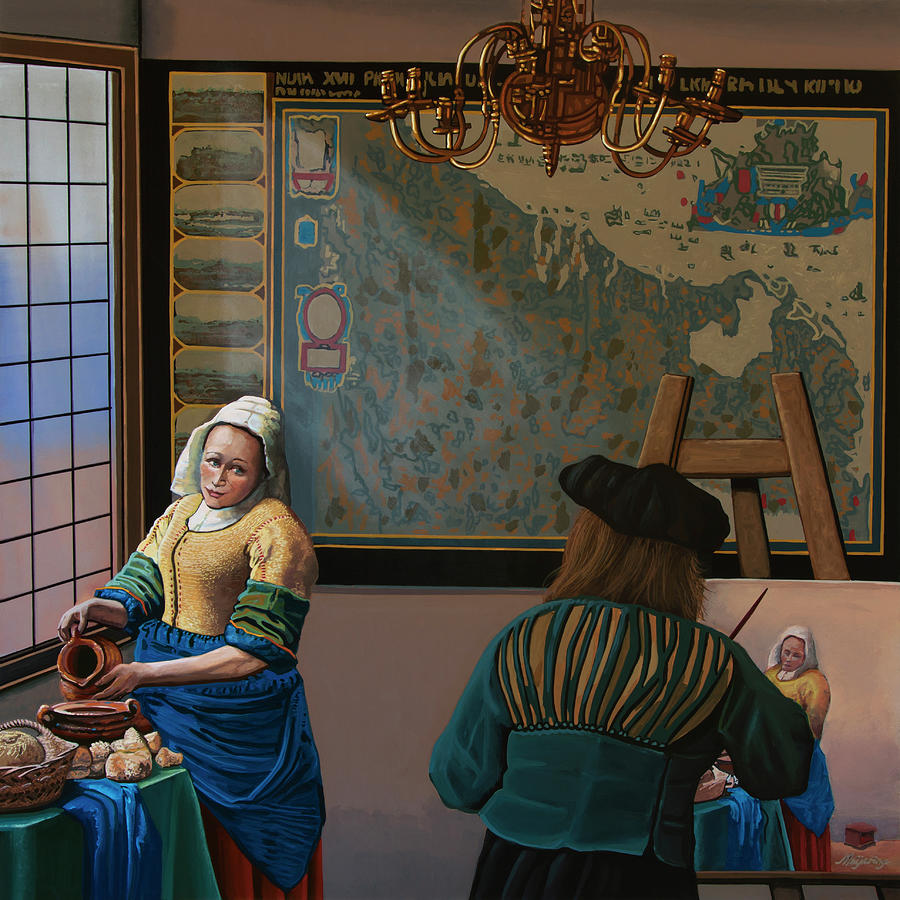 Homage to Vermeer Painting Painting by Paul Meijering