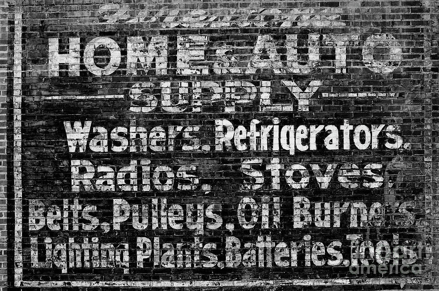 Sign Photograph - Home And Auto Supply Sign by Bob Christopher