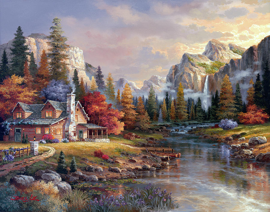 Mountain Painting - Home At Last by James Lee