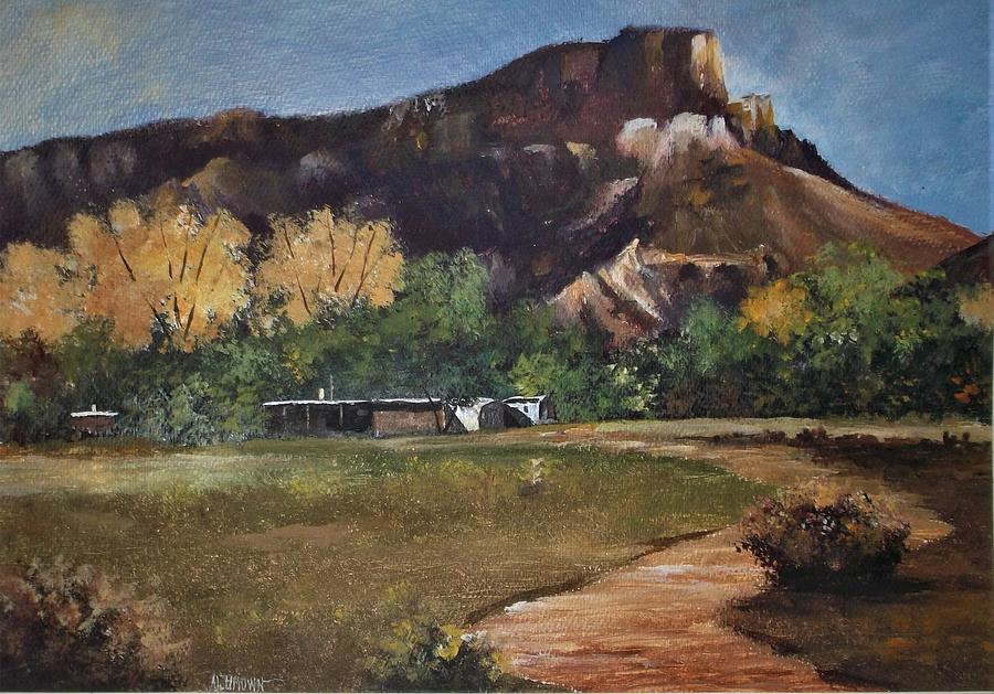 Home Beneath the Mountains Painting by Al Brown