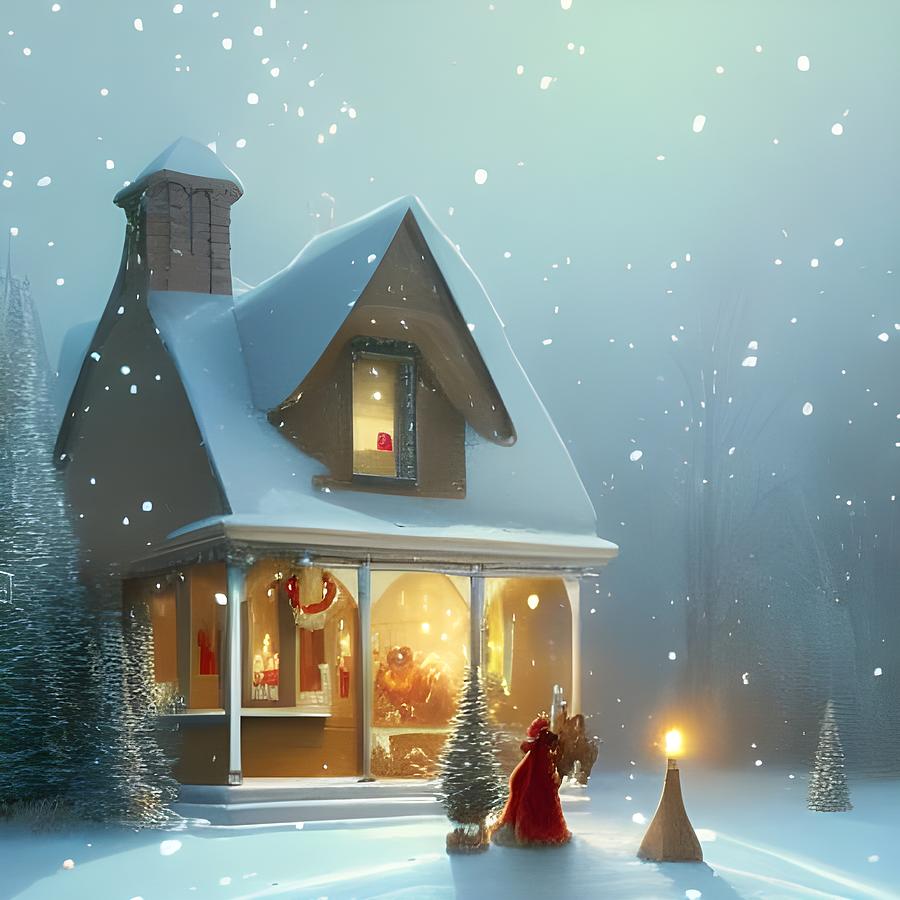 Home for Christmas Digital Art by April Cook