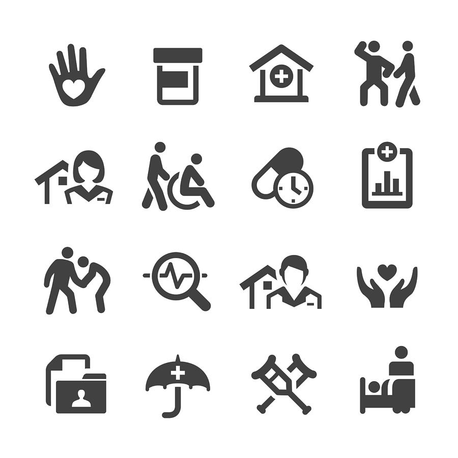 Home Health Care Icons Set - Acme Series Drawing by -victor-