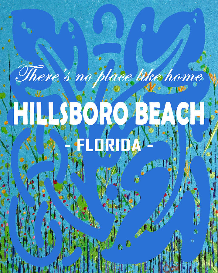 Home Hillsboro Beach Wildflower Abstract 308 in Blue Painting by Corinne Carroll