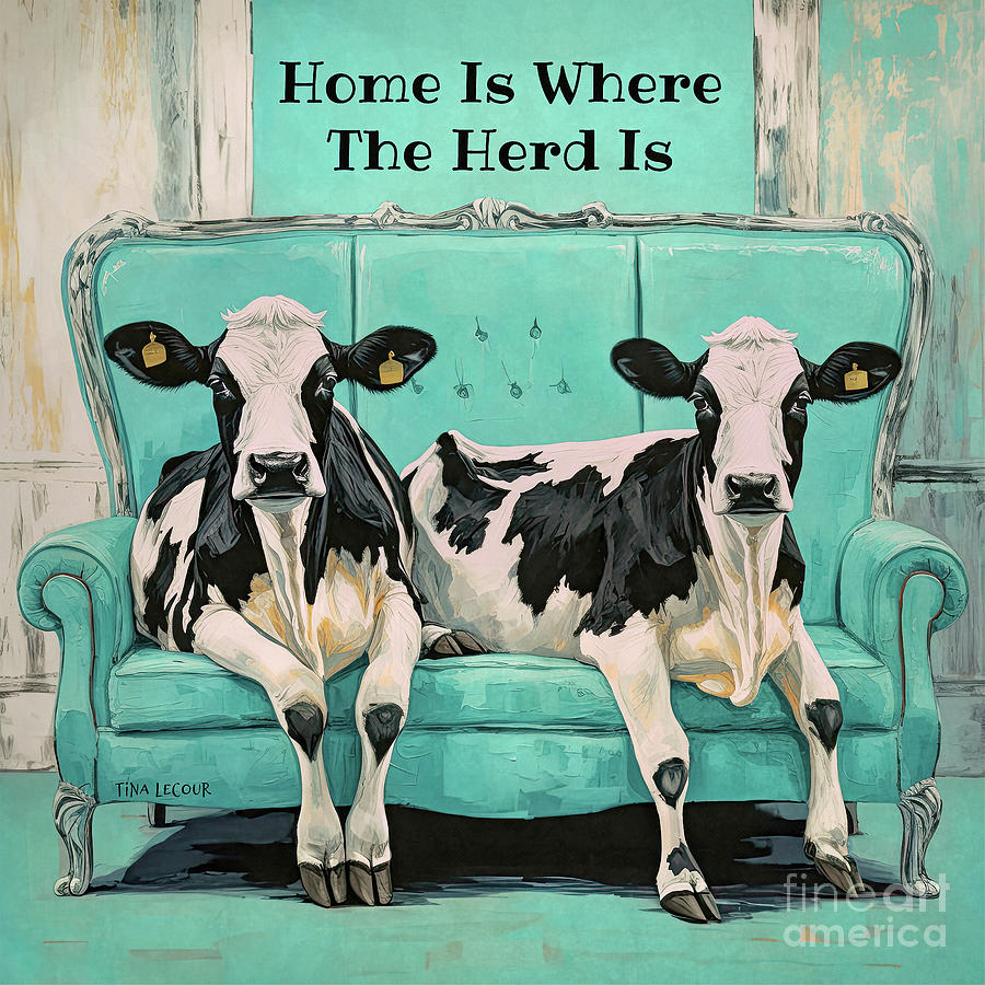 Home Is Where The Herd Is Painting by Tina LeCour