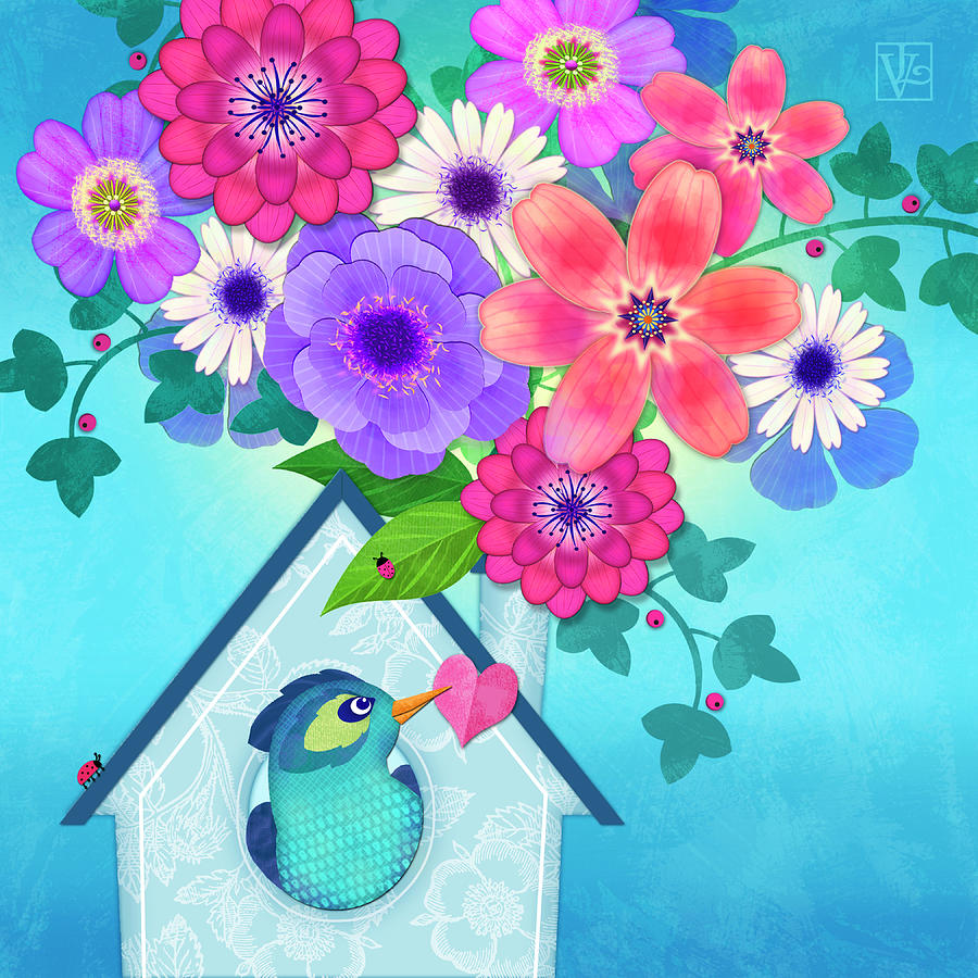Flower Digital Art - Home is Where You Blossom by Valerie Drake Lesiak