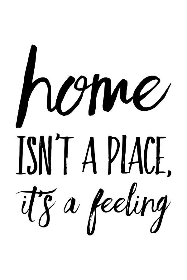 Home Isnt a Place Its a Feeling - Thinklosophy Drawing by Beautify My Walls