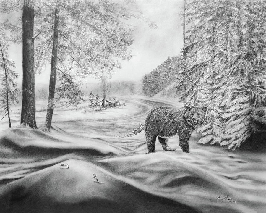 Home of the Bear Drawing by Lena Auxier