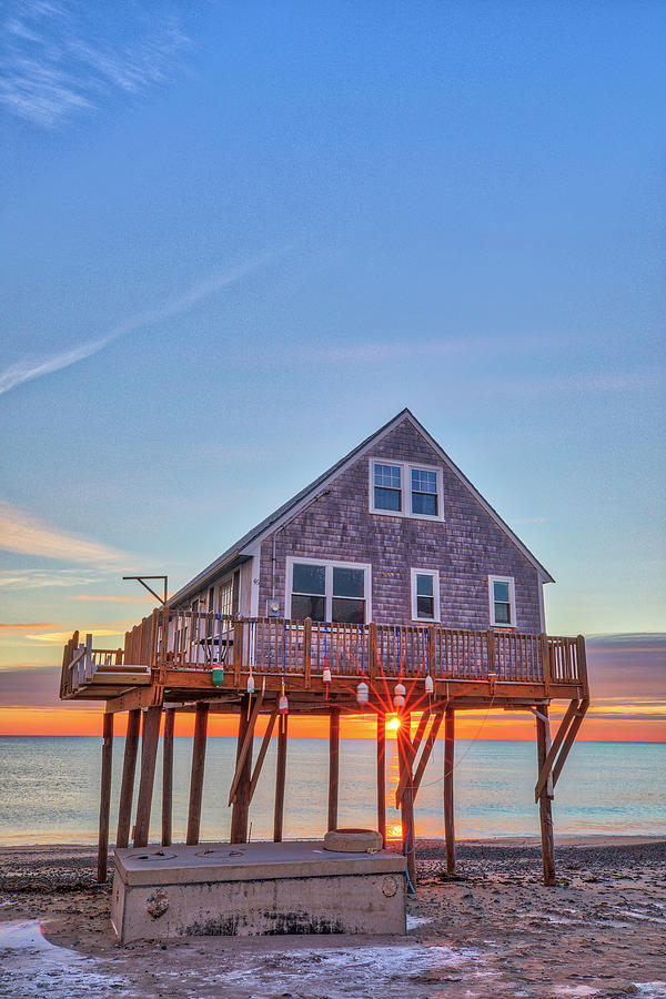 Home on Stilts at Scituate Peggotty Beach Photograph by Juergen Roth