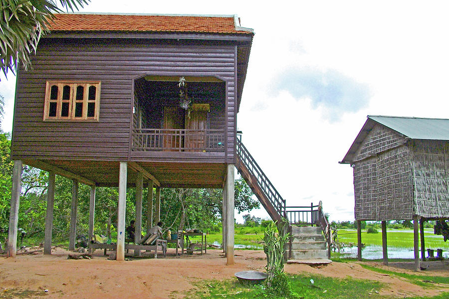 Home on Stilts in Angkor Wat Archeological Park near Siem Reap, Cambodia Photograph by Ruth Hager