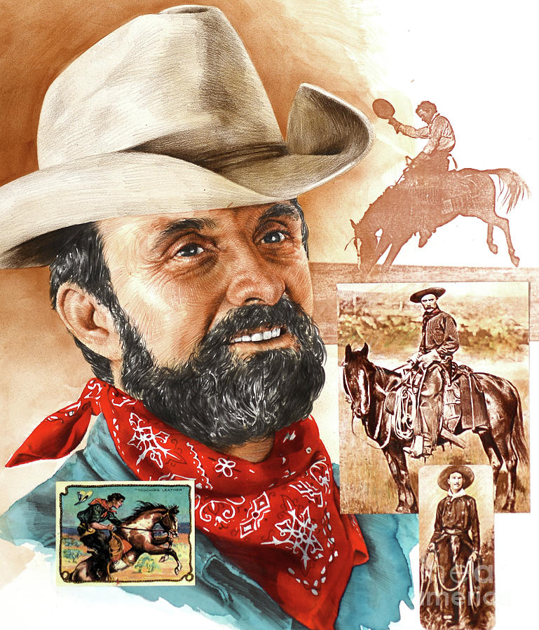 Home On The Range - Portrait Of A Cowboy Painting by Chris Calle