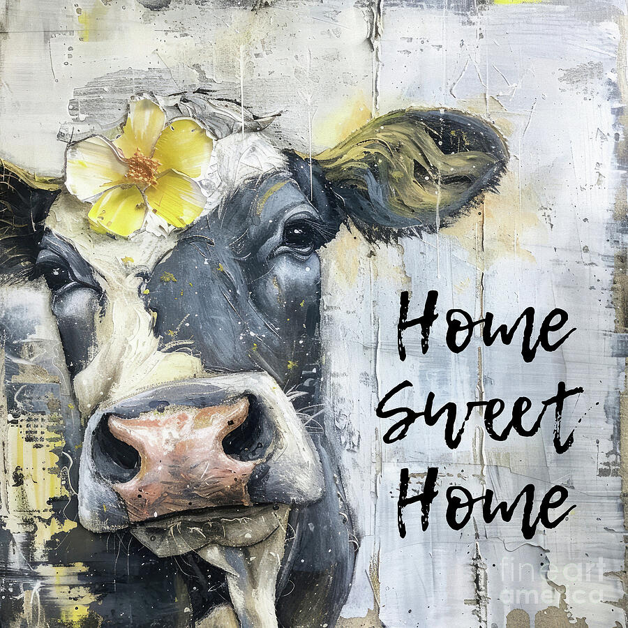 Home Sweet Home Cow Painting