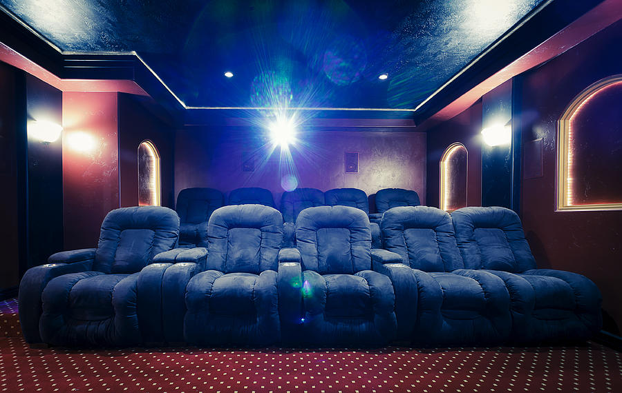 Home Theater Room with Lens Flare Photograph by RichLegg