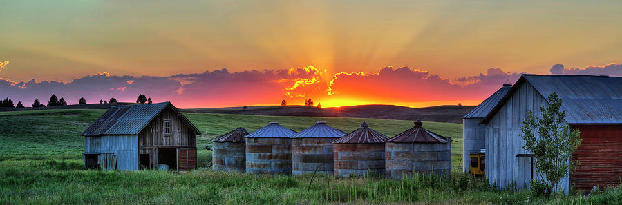Summer Photograph - Home Town Sunset Panorama by Mark Kiver