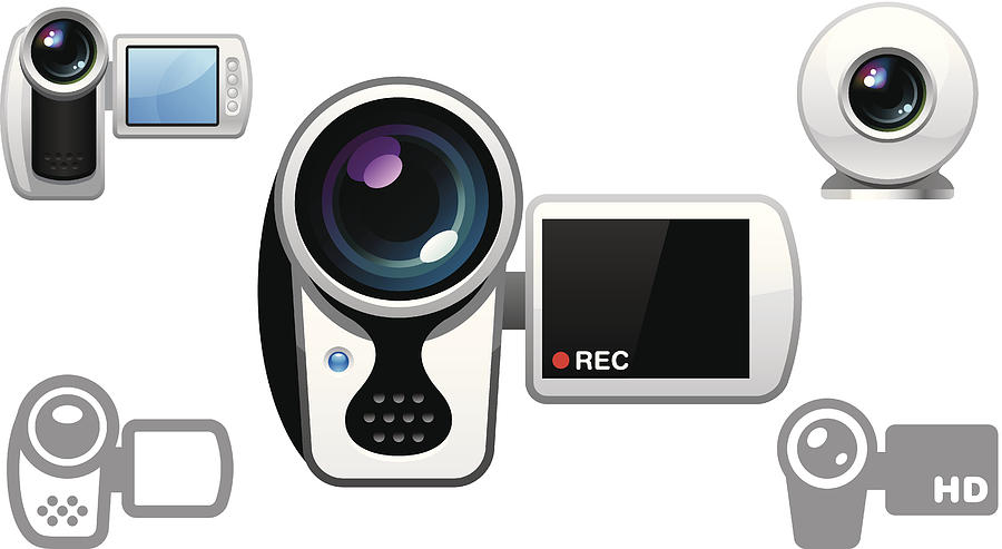 Home Video Camera object icons Drawing by Lushik