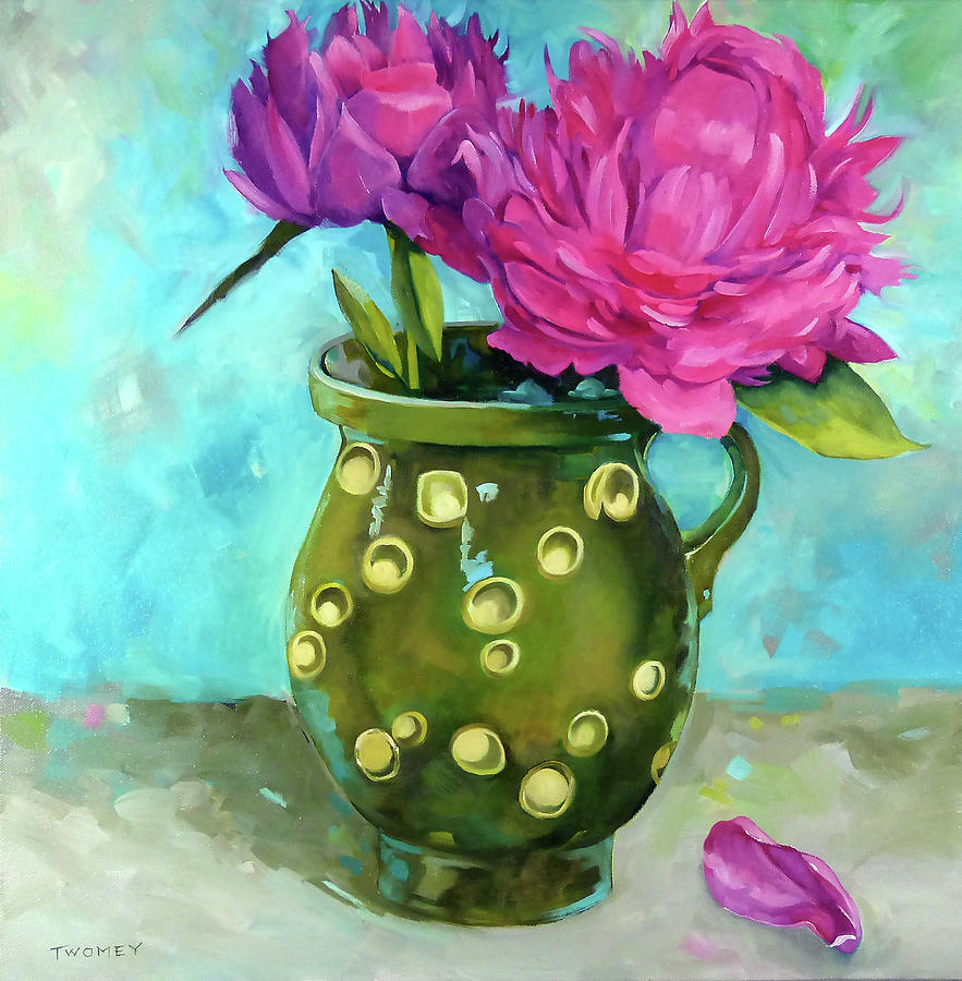 Homegrown Peonies Painting by Catherine Twomey
